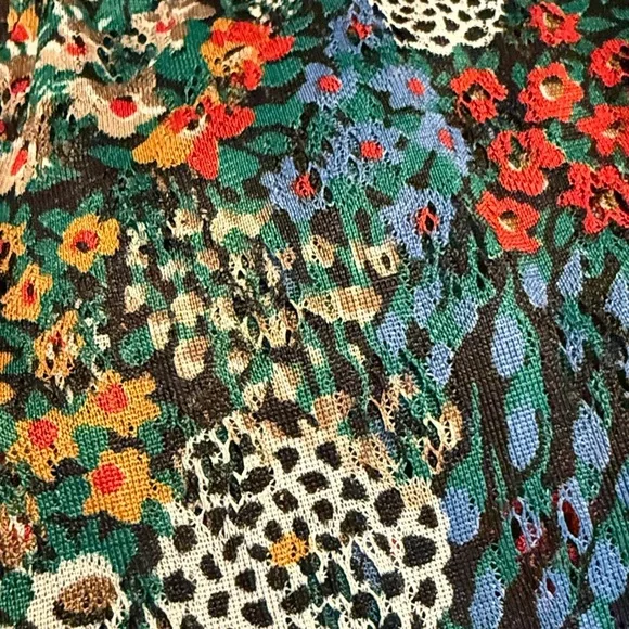 Vintage 70s Jody T of California Mesh Lace Black Floral Midi Wrap Dress size 7 - Picture 14 of 14